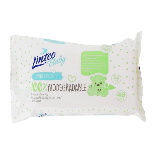 Vlh.obrúsky linteo baby biodegrable 48ks