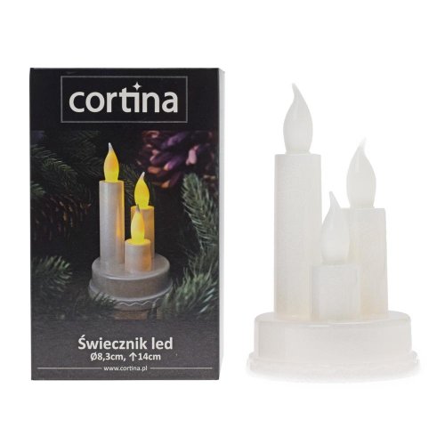 Svet.led tri sviečky biele