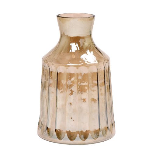 Váza fľaša sklenená tammy hnedá - v23xh15cm