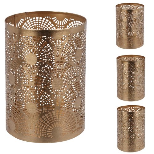 Svietnik na čaj svieč zlatý 18cm 3ass//a67101260