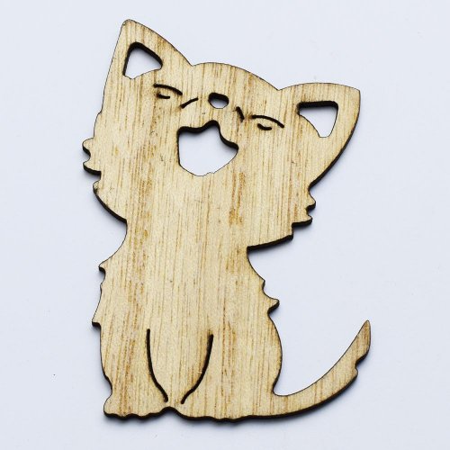 Výrez mačka s/6 8cm natur