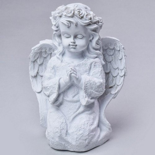 Anjel kľačiaci biely 16cm