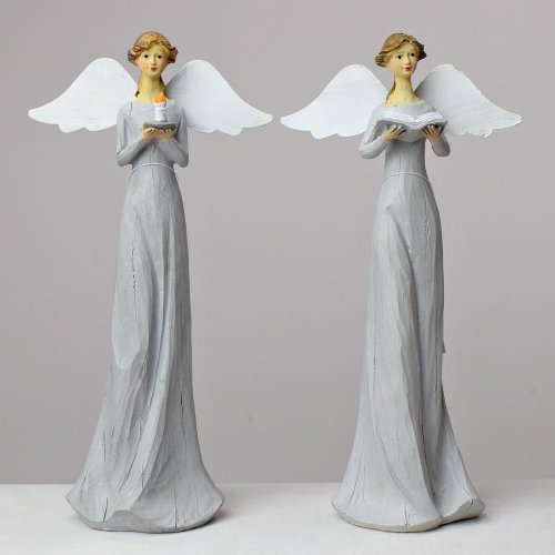 Anjel sivý mix 10x5,5x20,5cm - Umelé kvety