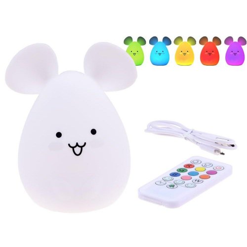 Lampa myš silikonová led + dialkové ovládáni