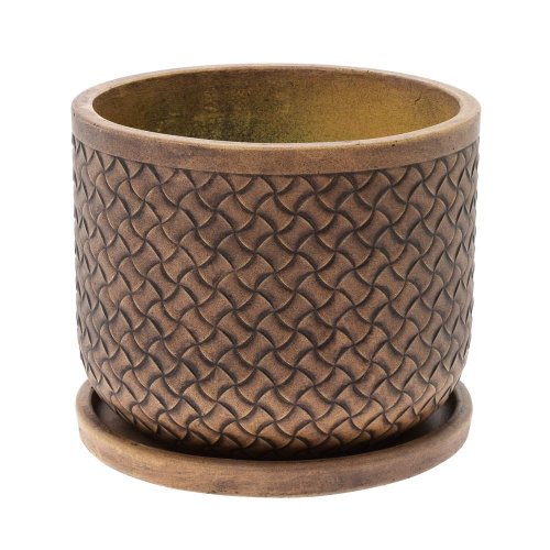 J91 kvetináč + miska chocolate hnedá 37h30,3cm l