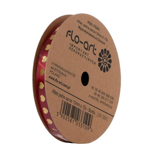 Stuha srdce 10mmx10y mix fa