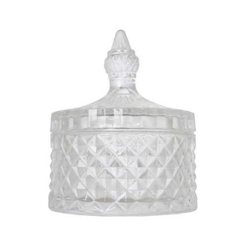 Bombonierka  sklo trans. v/b v12,5cm d105 /f105125