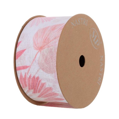 Akcia stuha ružové kvety 63mmx10m