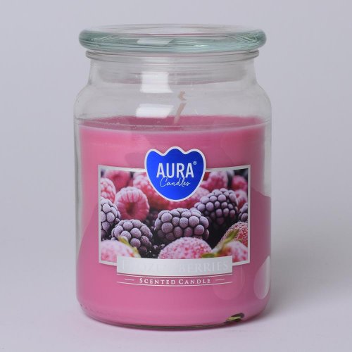 Voň.v skle s vrchn.mraz.jahody 500gr/snd99-314/ 15cm