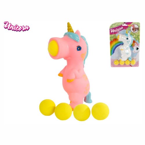 Unicorn strieľací s loptičkami 16cm
