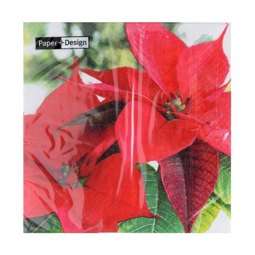 203479 servítky 33x33cm blooming red - Umelé kvety