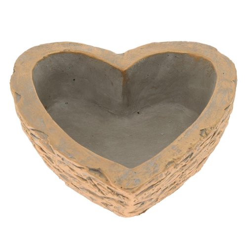 Obal srdce cement bledo-sivo-zlaté 23cm