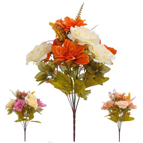 Kytica ruža dahlia x11 mix 3f 48cm cr/ora,cr/mauve,ph/brown