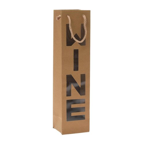 Taška papier fľaša kraft 9x37+8,5 - Veľkonočné ozdoby