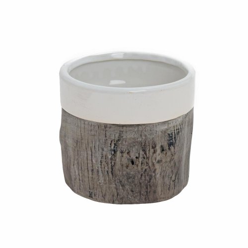 Obal vzor drevo keramika 12*12*11 hnedobiely