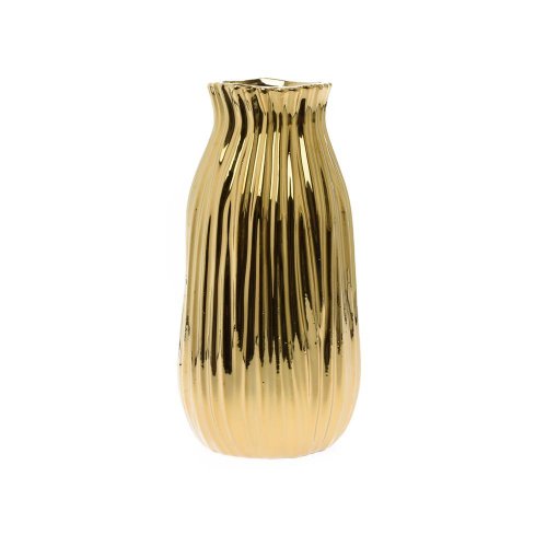 Váza keramika 10,5x10,5x20cm zlatá