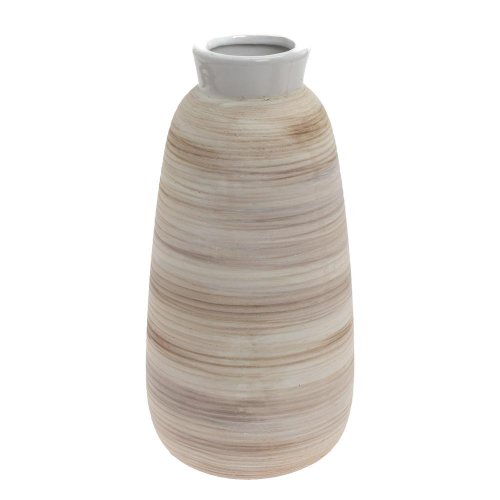 Obal váza pruhy keramika 13*13*27 krém
