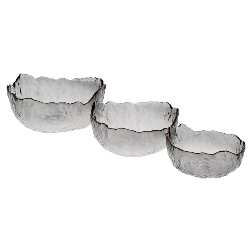 Miska sklo s/3  šedá s:d13h6 m:d17h8 l:d20h10