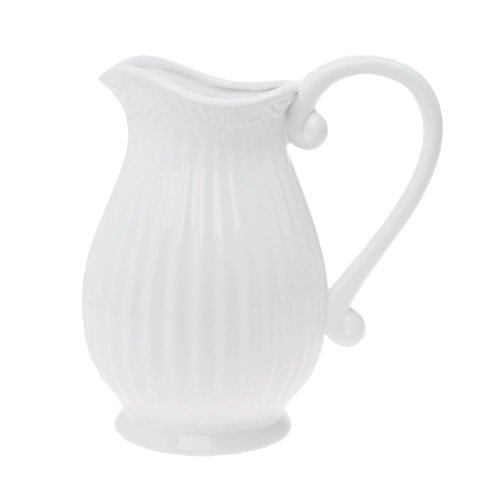 Váza džbán keramika 9,5x20x20cm biela - Vianočné dekorácie