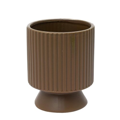 Obal na podstavci keramika sv.hnedá 12*12*15cm