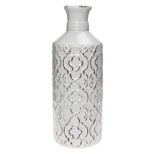 Váza ornament biela keramika 11.5*11.5*31cm