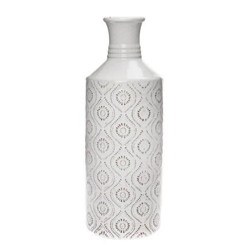 Váza ornament biela keramika 11.5*11.5*31cm