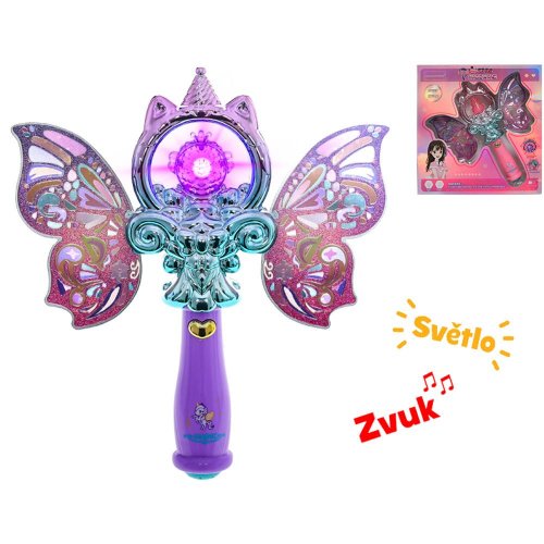 Palička kúzelná víla 21cm na batérie so svetlom, zvukom - Vianočné dekorácie a ozdoby