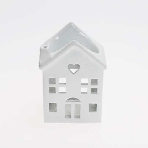 Aromalampa domček porcelán 9x7x12cm biela