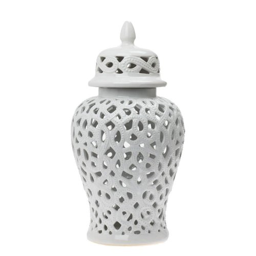 Lampáš s poklopom keram. dierovaná 23,5x23,5x46cm