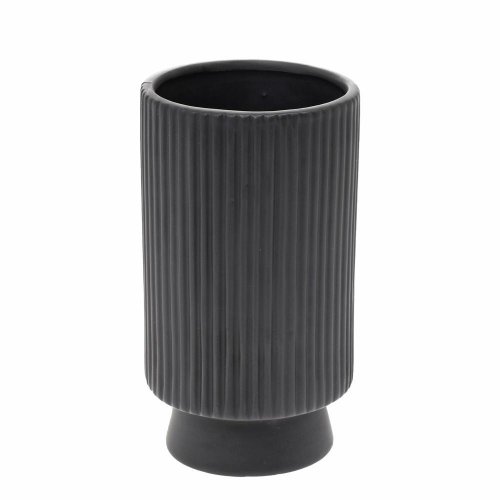 Obal pruhovaný keramika 10x10x18cm čierna