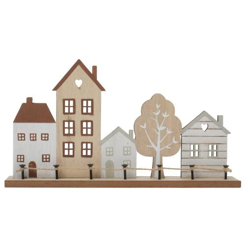 Domy drevo 30x16,4x4,5cm natur biele