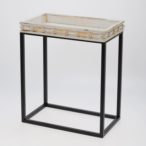 459fl/s stolík hranatý biely drevo/kov s 34*20*41cm