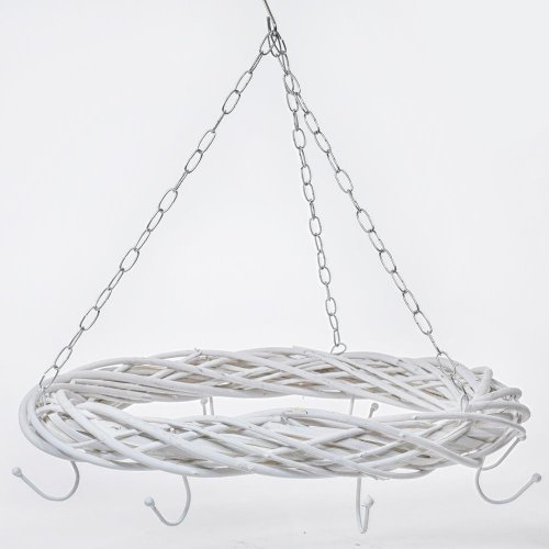 Veniec biely na retiazke s háčikmi 45cm