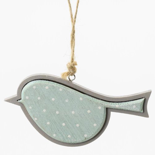 Záv.vtáčik farba/bodky 12,5x7,5x1,2 cm