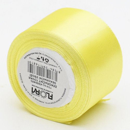Satén stuha 38mm/10m žltá farba 082