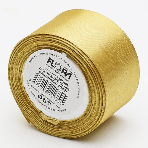 Satén stuha 38mm/10m zlatá farba 104