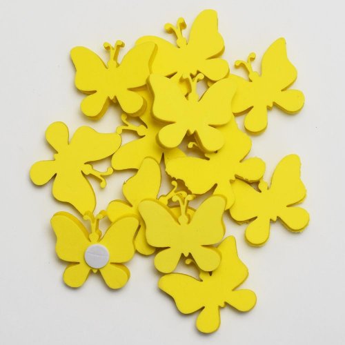Motýľ nalep. s/12 3,5cm žl
