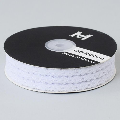 Stuha čipka 30mmx35y biela