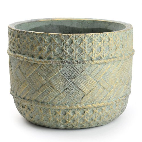 Obal cement  zeleno zl.d17.5*h14cm