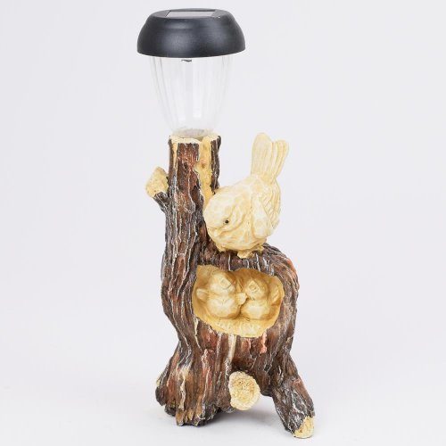 Solar vták na pni  12x8,2x29,5cm mgo