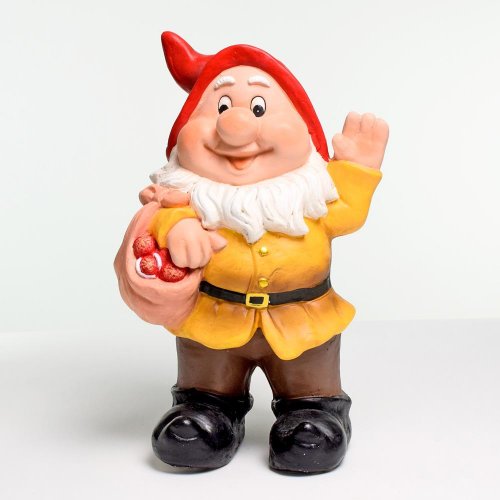 Trpaslík s košom mgo žltý 24x16x37cm