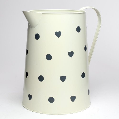 Váza džbán kov krém veľké bodky v:26,5x15,5cm super cena
