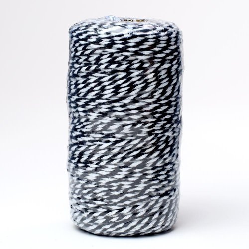 Šnúrka farby  2mmx100m čierna/biela