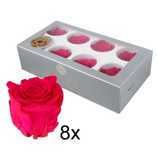 Ruža preparovaná 5cm hot pink /ks - bal. 8 ks