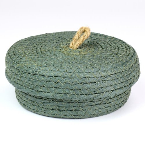 Košík papierové viečko tmavozelený malý 18cm