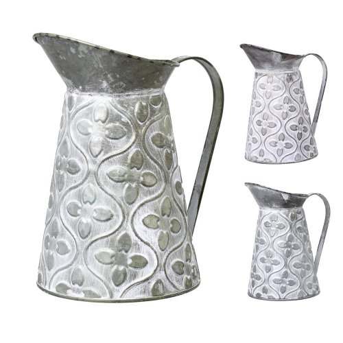 Váza džbán malý kov mix 3f zelený ornament v:22x12,5cm super cena