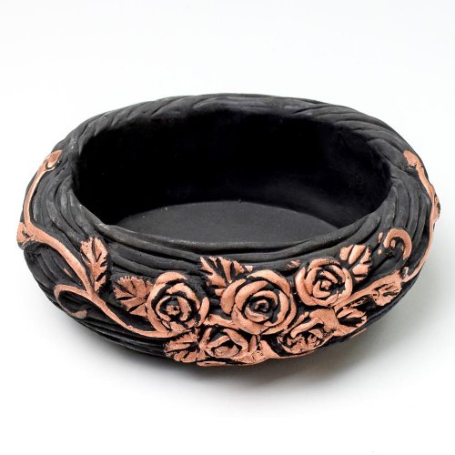 Obal kruh cement čierna s medenou 22x18.5x8cm