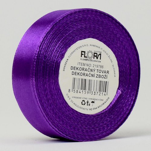 Stuha satén tm.fialová 20mm 15m 046