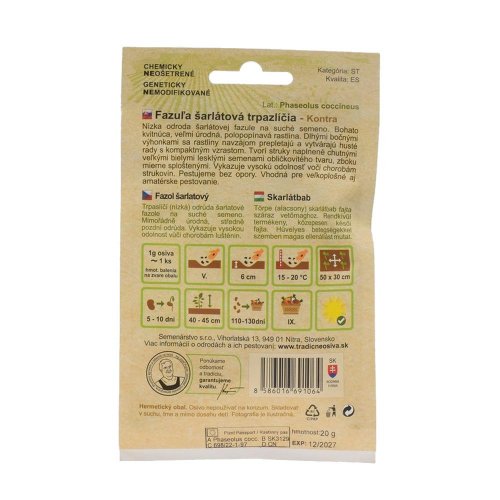 Fazuľa šarlát.trpazličia kontra 20g
