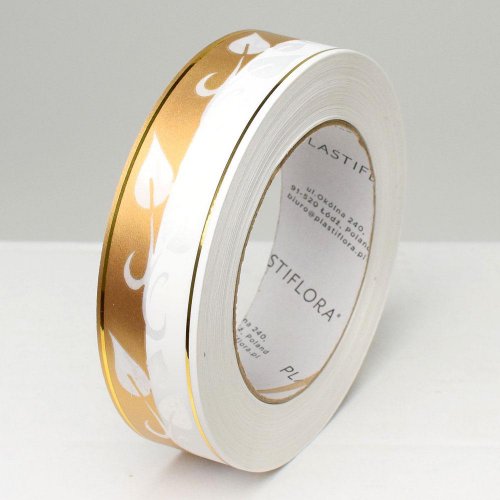 Stuha smútočná biela/zlatá 3x50y